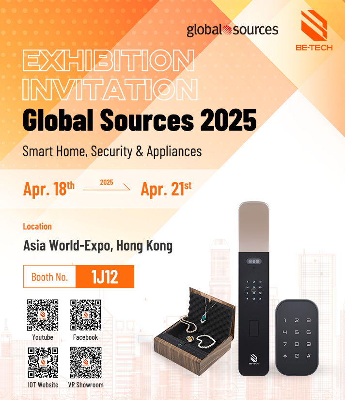 BetechSecurity's tweet photo. 🚨 Get ready for the Global Sources 2025! 🌟 
Be-Tech is excited to showcase our latest smart lock solutions for homes and hotels! 🏨
🔒 Join us at Booth 1J12 from April 18-21 in Hong Kong for an exclusive look at how our cutting-edge technology is revolutionizing security. 💡 https://t.co/u5iKzpci0s
