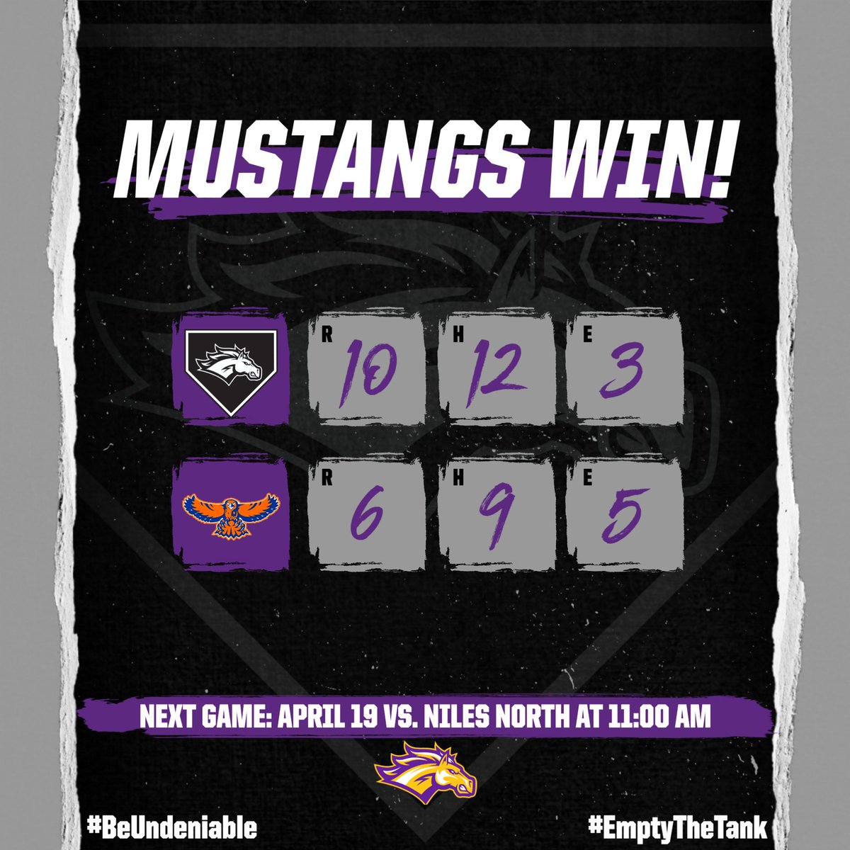 Rolling Meadows Baseball (@rmhs_base) on Twitter photo Mustangs (14-3) win 10-6 over Hoffman Estates. Rallied late, sparked by a 5R 6th inning.
<a href="/TylerStankk08/">Tyler</a>: 3.2IP, 2ER, 4K
<a href="/LukeSchneider24/">Luke Schneider</a>: 3.1IP, 0R, 7K and went 3-4 at the plate w/ 3R
<a href="/RSchneids4/">Ryan Schneider</a>: 2-3, 2B, 2RBI
<a href="/joebrigh1/">Joseph Brigham</a>: 2-3, RBI, 2R
<a href="/callum_paisley/">Callum Paisley</a>: 2B, 2RBI
Rappa: HR, 2RBI Mustangs (14-3) win 10-6 over Hoffman Estates. Rallied late, sparked by a 5R 6th inning.
<a href="/TylerStankk08/">Tyler</a>: 3.2IP, 2ER, 4K
<a href="/LukeSchneider24/">Luke Schneider</a>: 3.1IP, 0R, 7K and went 3-4 at the plate w/ 3R
<a href="/RSchneids4/">Ryan Schneider</a>: 2-3, 2B, 2RBI
<a href="/joebrigh1/">Joseph Brigham</a>: 2-3, RBI, 2R
<a href="/callum_paisley/">Callum Paisley</a>: 2B, 2RBI
Rappa: HR, 2RBI