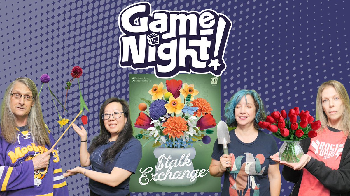 heccubustwit's tweet image. Tonight on GameNight! @ChilibeanNP, @panda8ngel, Jackie &amp;amp; @heccubustwit teach &amp;amp; play &quot;Stalk Exchange&quot; designed by Christopher Ryan Chan and published by @TheOpGames. Thanks so much to @Gamegenic_ for the accessories and sponsoring this episode! —Lincoln youtube.com/watch?v=olGYZK…
