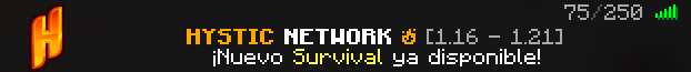 ¡Estamos infinitamente agradecidos con la comunidad de Hystic!❤️
Hoy celebramos dos hitos importantes:
🎉 ¡75 jugadores conectados simultáneamente!
🎉 ¡Más de 1000 usuarios registrados en el servidor!

Gracias por ser parte de esta aventura. Lo mejor está por venir. #Hystic