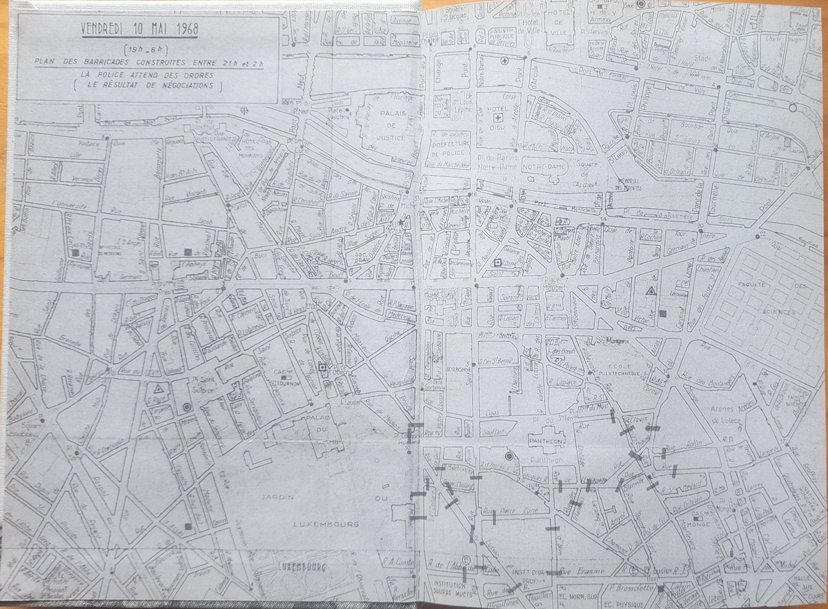 a map of the barricades constructed in paris between 9 pm &amp; 2 am on may 10 1968