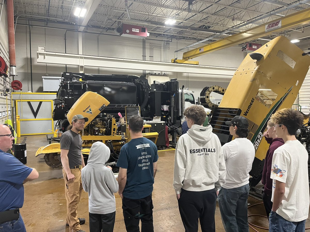 The #leydenpride Auto Service Students go to tour <a href="/vermeermidwest/">Vermeer Midwest</a> dealership today.  They saw several equipment repairs in progress and learned what it takes to be a Vermeer Employee.