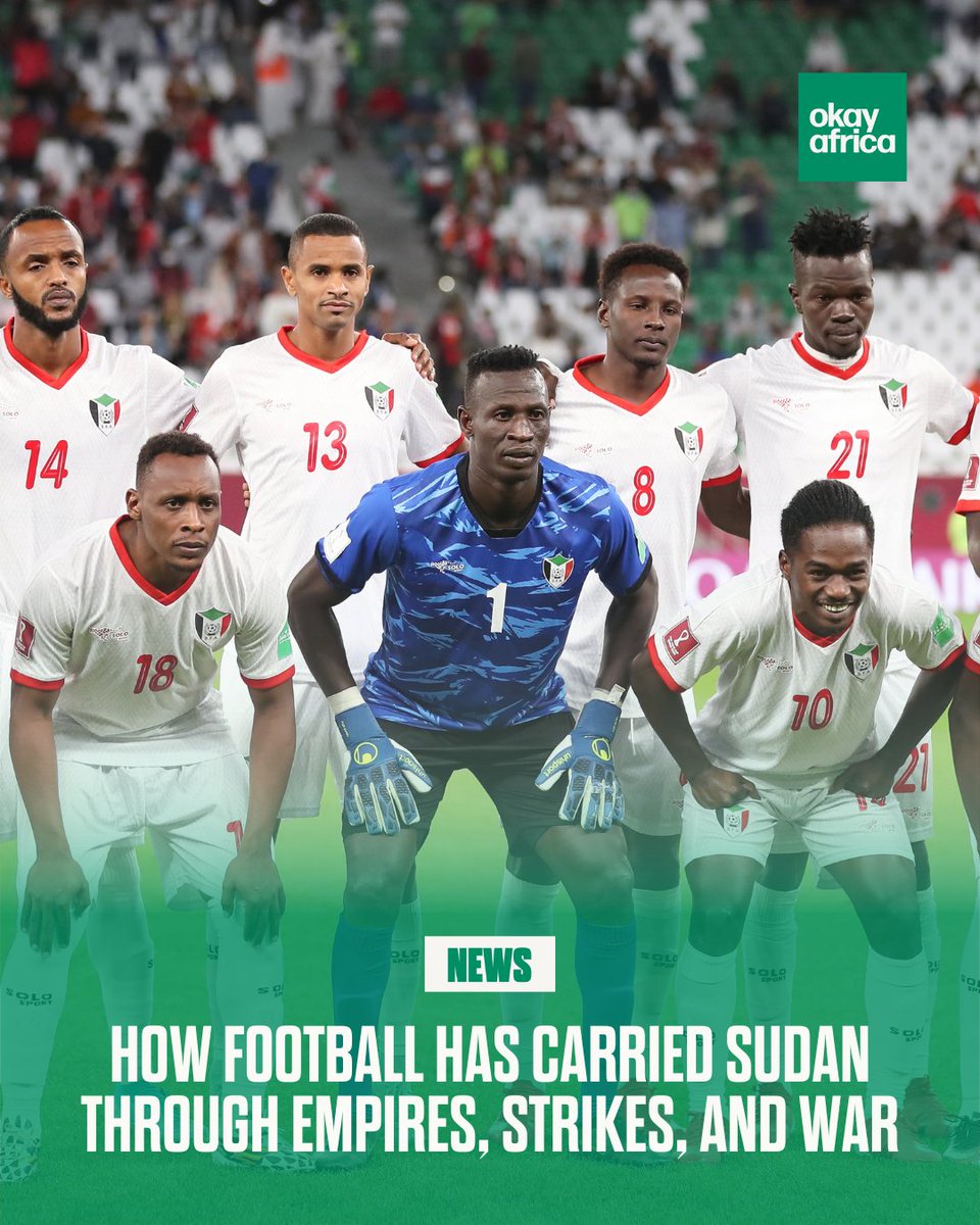 OkayAfrica (@okayafrica) on Twitter photo ⚽️🇸🇩 Playing in exile, Sudan's national team offers rare moments of unity for a country torn apart by conflict 🙏🏾
The team remains unbeaten in six games in the 2026 World Cup qualifiers 🙌🏾
Here's more 👉🏾 bit.ly/3EsZCYa ⚽️🇸🇩 Playing in exile, Sudan's national team offers rare moments of unity for a country torn apart by conflict 🙏🏾
The team remains unbeaten in six games in the 2026 World Cup qualifiers 🙌🏾
Here's more 👉🏾 bit.ly/3EsZCYa