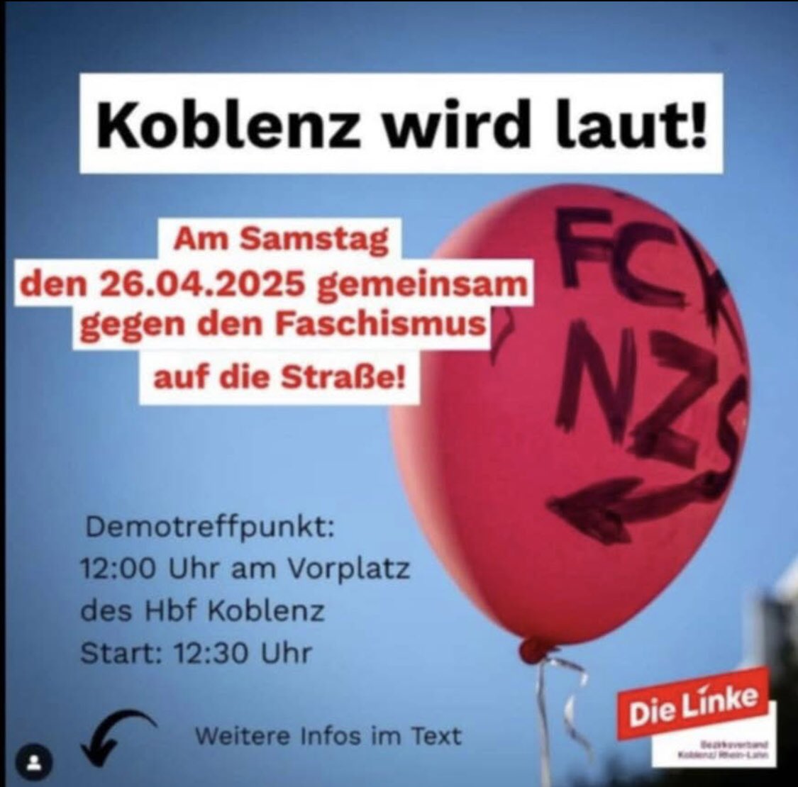 RenateWege's tweet photo. Koblenz wird laut, dass hoffe ich doch. Bin natürlich dabei und ganz sicher nicht am Hauptbahnhof. #BundesweiterProtest #Protestmarsch https://t.co/x25moe5z62