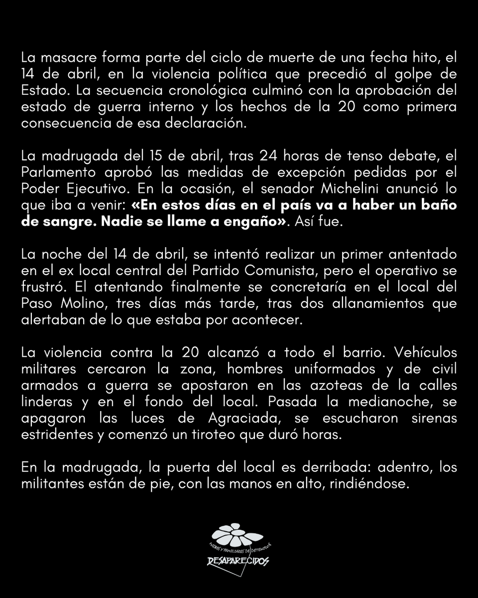 famidesa's tweet photo. Hoy se cumplen 53 años de la masacre acontecida en el local del Seccional 20 del Partido Comunista del Uruguay, donde fueron asesinados vilmente: Luis Alberto Mendiola, José Abreu, Ricardo González, Ruben López, Elman Fernández, Raúl Gancio, Justo Sena y Héctor Cervelli. https://t.co/3pq1e4PCXH