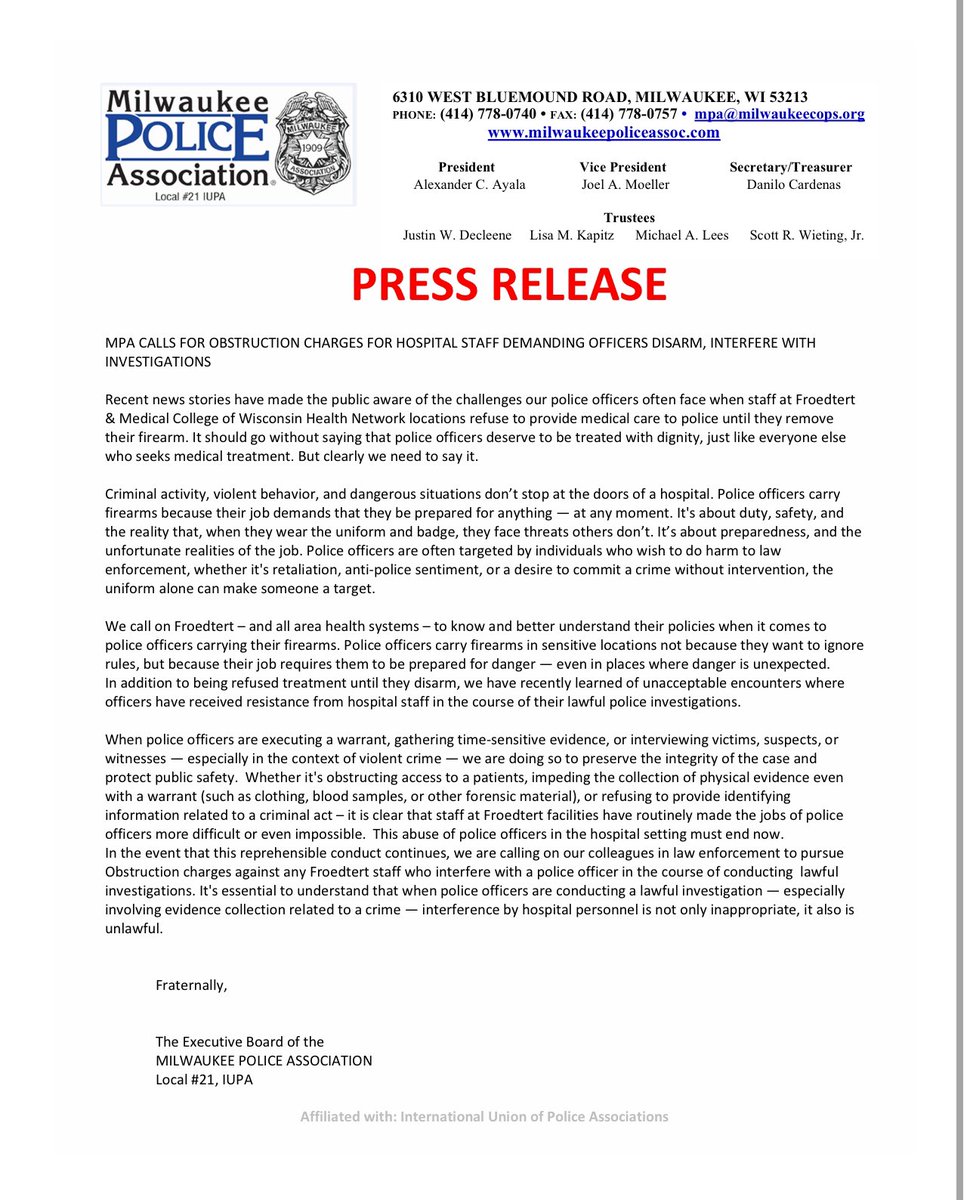 Milwaukee Police Association (@mpa_milwaukee) on Twitter photo 
