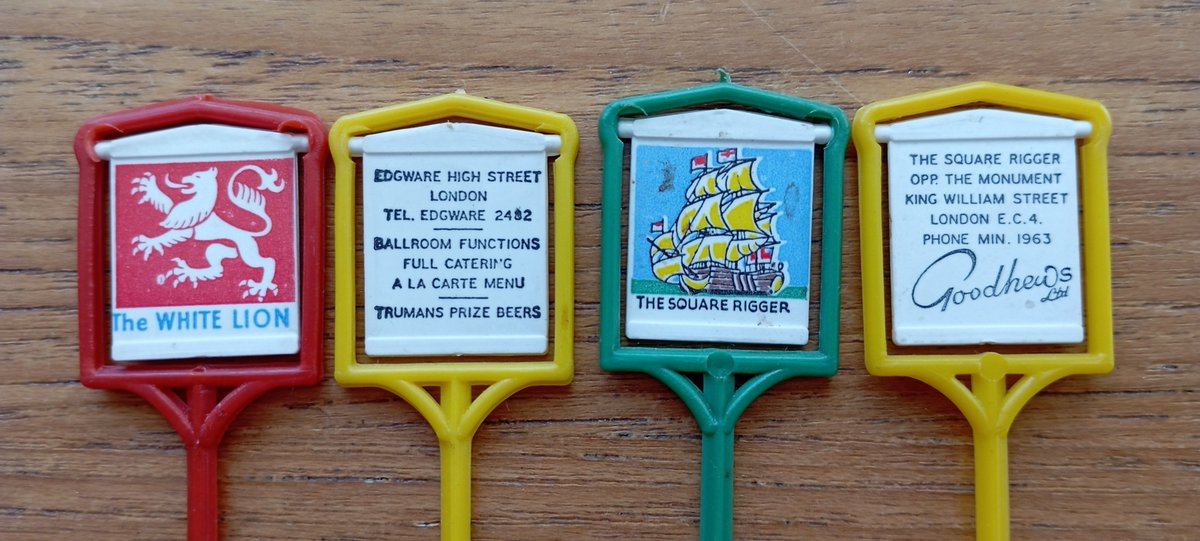 Some interesting cocktail stirrers discovered in a clear-out today #London #pub #beer #history (cc <a href="/TweedyPubs/">Tweedy Pubs</a>)
