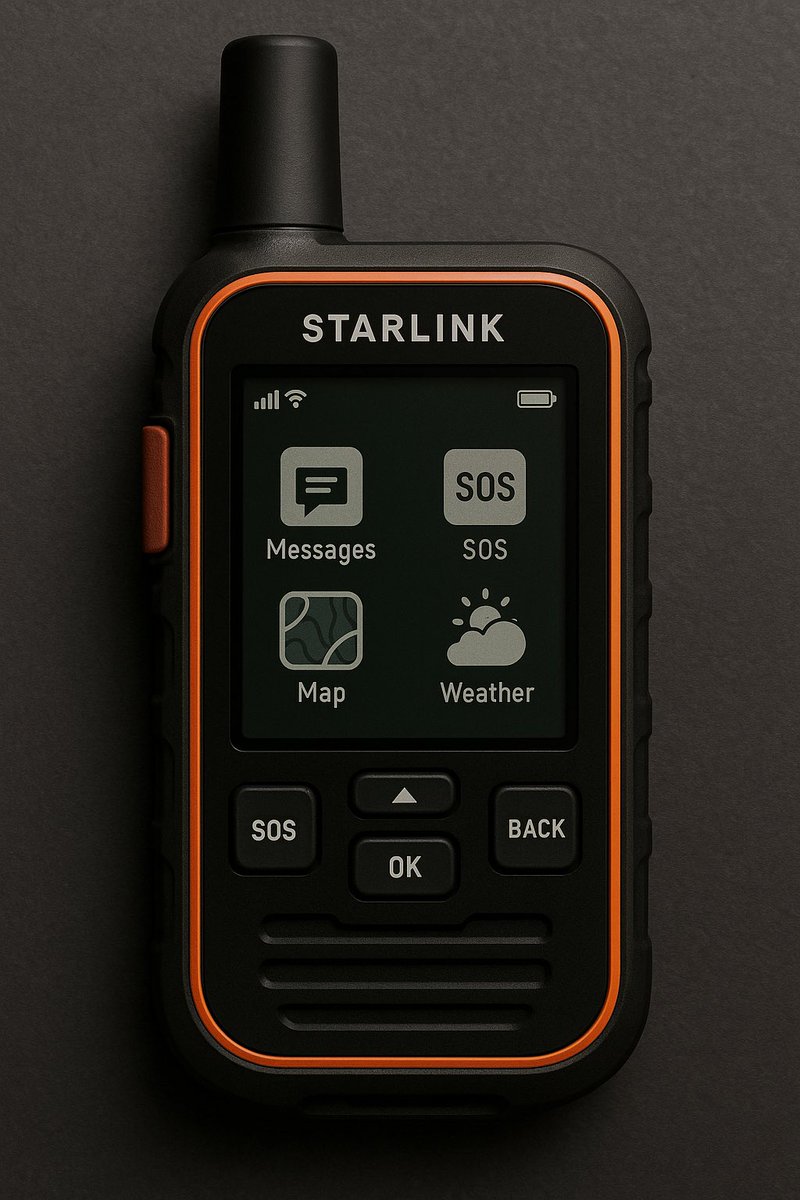 matthingerty's tweet photo. “Hey ⁦@elonmusk⁩ — what if #Starlink had a handheld bushwalking communicator?
Think rugged, off-grid text, SOS, GPS maps, weather etc.
The ultimate backcountry survival tool.
Built for hikers, bikepackers, kayakers, fishers, 4WDers etc. 
Let’s make this real! https://t.co/zS0EySv7LD