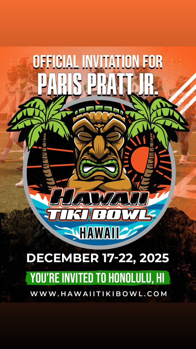 Paris Pratt Jr. (@paris_pratt1) on Twitter photo Thank you for the invite to the Hawaii Tiki Bowl <a href="/HawaiiTikiBowl/">Hawaii Tiki Bowl</a> <a href="/SchatzmanMike/">Mike Schatzman</a> <a href="/JoeMento/">Joe Mento</a> Thank you for the invite to the Hawaii Tiki Bowl <a href="/HawaiiTikiBowl/">Hawaii Tiki Bowl</a> <a href="/SchatzmanMike/">Mike Schatzman</a> <a href="/JoeMento/">Joe Mento</a>