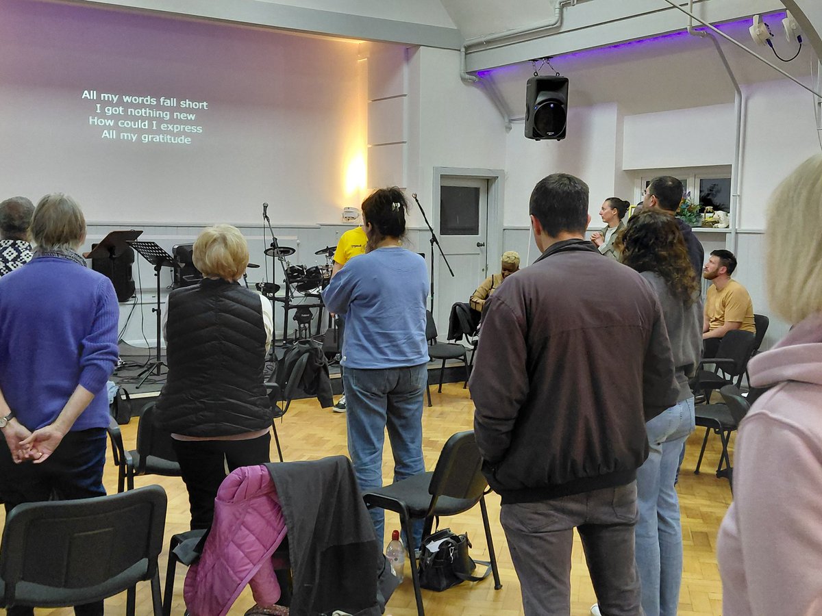 Team meeting and prayer time with 40 volunteers from multiple churches and ministries tonight in ready for Good Friday High Street event tomorrow afternoon. 
Spot the gold t-shirts we will be wearing.