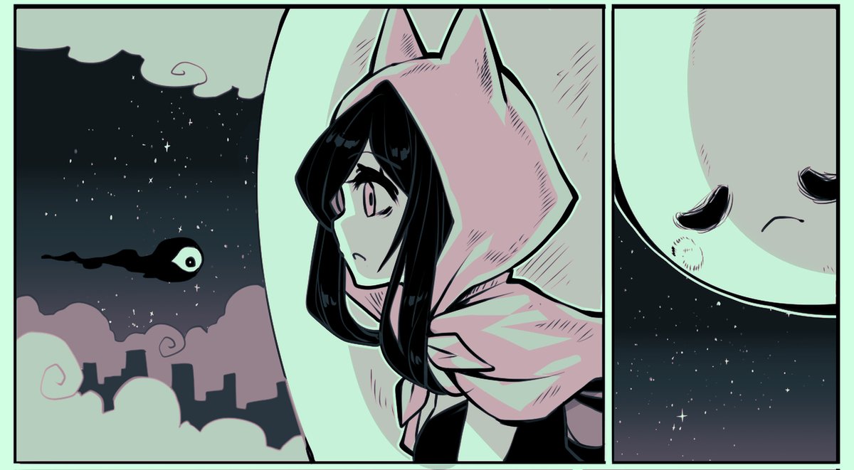 Parorou's tweet image. Aria is taken outside for some fresh air by her friends, she needs to touch some grass! 
Did they ask her beforehand? That's not important!

tapas.io/episode/3506173