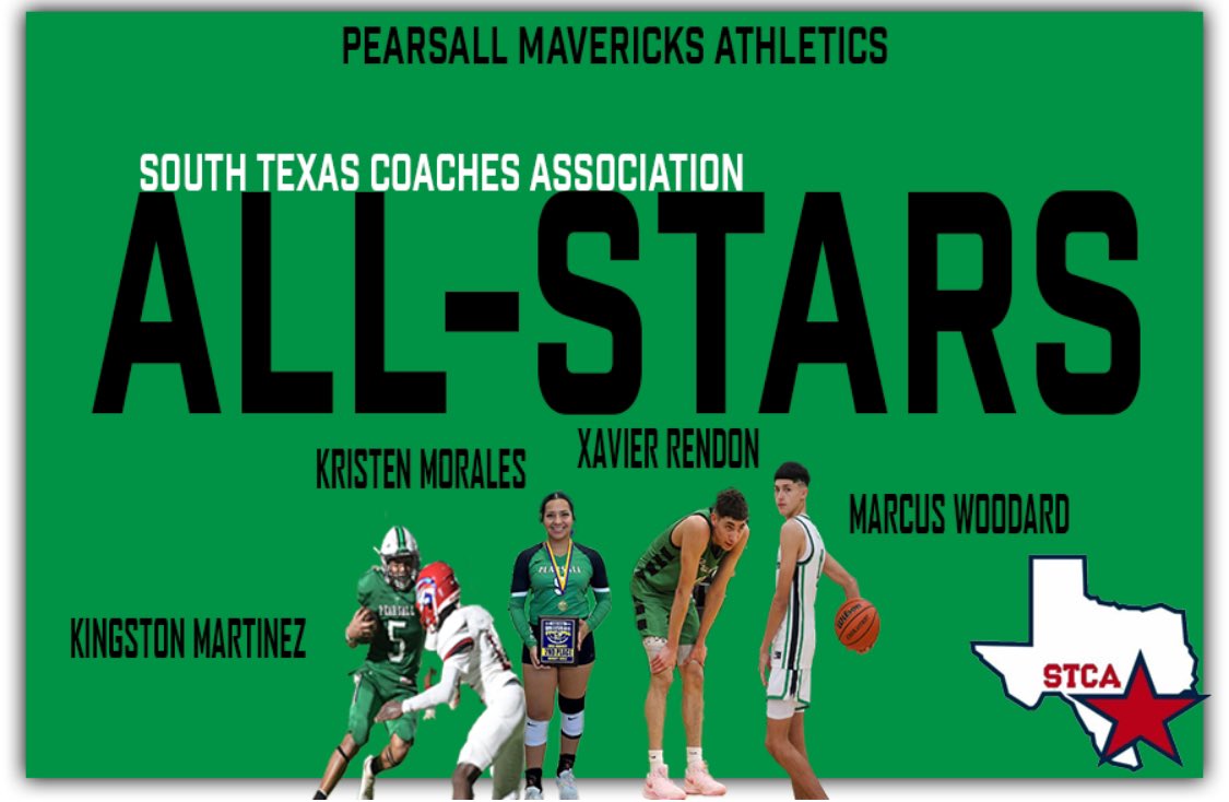Congratulations on our All-Stars that were selected to the STCA All-Star Games. These athletes will get to represent Pearsall Athletics one last time! <a href="/Pearsall_HS/">Pearsall High School</a> <a href="/pearsallath/">Pearsall Athletics</a> <a href="/PTXMavsFootball/">Pearsall Mavericks Football</a> <a href="/mavs_hoops/">Pearsall Mavericks Basketball 🏀</a> <a href="/pearsallisd/">Pearsall ISD</a>