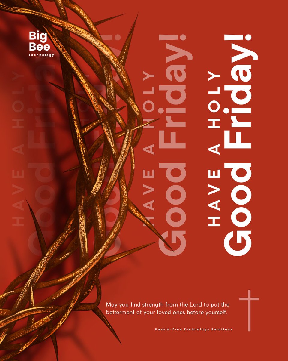 Good Friday Reminder
Today, we pause to remember a sacrifice that changed the course of history.
“It is finished.” – John 19:30
 “By His wounds we are healed.” – Isaiah 53:5

This day reminds us: that the greatest transformation didn’t come from code, but from the cross.