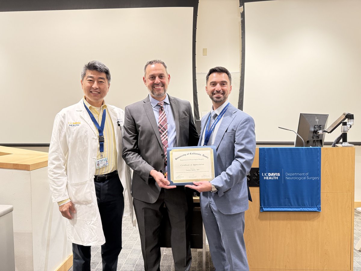 UC Davis Neurological Surgery (@ucdneurosurgery) on Twitter photo We were thrilled to have our residency program alum and volunteer clinical faculty, Fardad Mobin, M.D. ('01), share his experiences in outpatient spine surgery during Grand Rounds. Mobin also visited <a href="/UCDavisHealth/">UC Davis Health</a> and met with our current residents. We were thrilled to have our residency program alum and volunteer clinical faculty, Fardad Mobin, M.D. ('01), share his experiences in outpatient spine surgery during Grand Rounds. Mobin also visited <a href="/UCDavisHealth/">UC Davis Health</a> and met with our current residents.