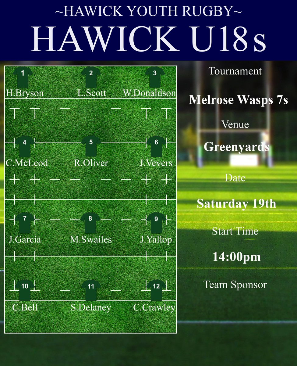 U15s, U16s &amp; U18s all in action at Melrose over the next two days.
Go well lads 💪🏉💚💚💚 
#HawickYouthRugby #BIHB #AONR