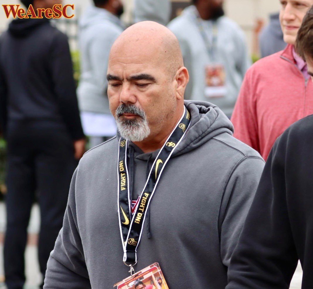 Mater Dei head football coach Raul Lara at USC on Thursday ✌🏼 <a href="/On3USC/">WeAreSC</a>