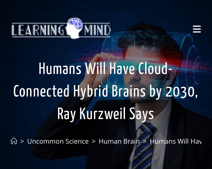 Humans Will Have Cloud Connected Brains by 2030

Ray Kurzweil, director of engineering at Google in 2015 

learning-mind.com/humans-will-ha…