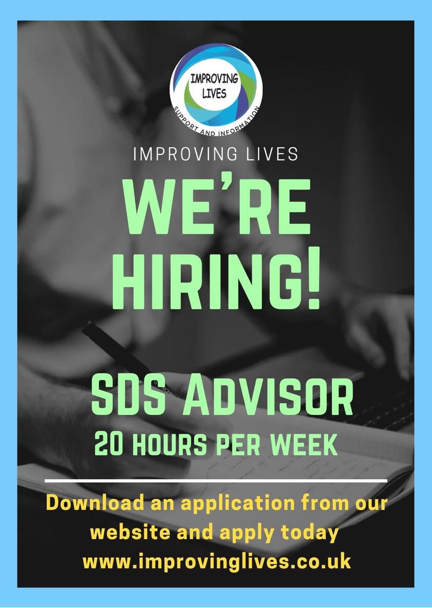 We have an opportunity to join our Self Directed Support team here at Improving Lives. 

For more information and to download an application form please visit our website at improvinglives.co.uk/vacancies