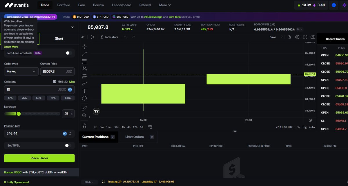 .<a href="/avantisfi/">Avantis</a> just got better with Zero Fees, powered by <a href="/PythNetwork/">Pyth Network 🔮</a> obviously!