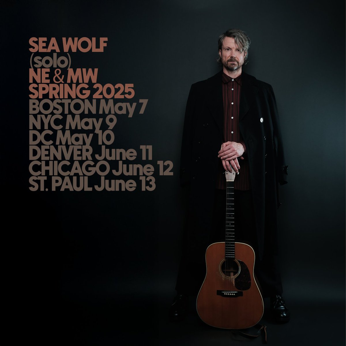 Only 3 weeks away!  Spring solo shows start in Boston May 7. TIX: shorturl.at/YqxEY

May 7 - Boston <a href="/CityWineryBOS/">City Winery Boston</a> 
May 9 - NYC <a href="/dromnyc/">DROM</a> 
May 10 - DC <a href="/pieshopdc/">Pie Shop DC</a> SOLD OUT
June 11 - Denver <a href="/GlobeHallDenver/">Globe Hall</a> 
June 12 - Chicago <a href="/subtchicago/">Subterranean</a> 
June 13 - St. Paul <a href="/AmsterdamBar651/">Amsterdam Bar & Hall</a>