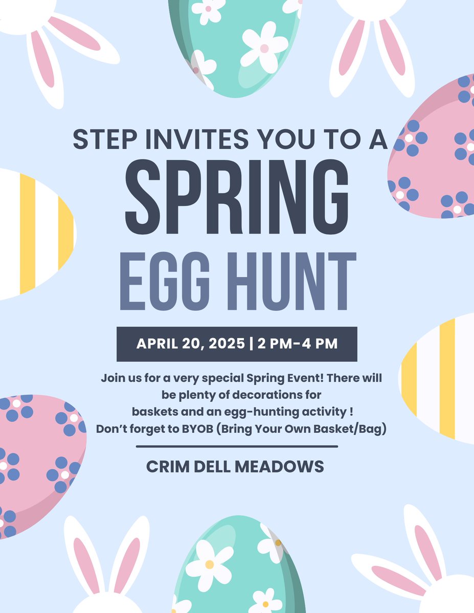 wm_step's tweet image. Looking for a fun spring activity? Come join us for the STEP egg hunt this Sunday from 2-4pm in the Crim Dell Meadows!!