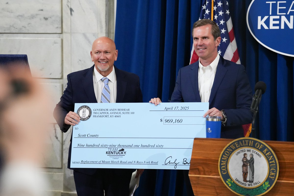 Governor Andy Beshear (@govandybeshear) on Twitter photo Today was a busy Team Kentucky Update. For the full update, watch and subscribe at YouTube.com/GovAndyBeshear.
✅Unveiling of Governor's and <a href="/KyDerbyFestival/">KY Derby Festival</a>'s Derby Posters
✅Month of the Military Child
✅$8.2 million awarded to repair local bridges
✅Celebrated 475 new jobs Today was a busy Team Kentucky Update. For the full update, watch and subscribe at YouTube.com/GovAndyBeshear.
✅Unveiling of Governor's and <a href="/KyDerbyFestival/">KY Derby Festival</a>'s Derby Posters
✅Month of the Military Child
✅$8.2 million awarded to repair local bridges
✅Celebrated 475 new jobs
