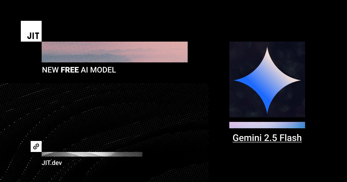jitcoding's tweet image. ✨ Gemini 2.5 Flash is here!

Try generating code with it on JIT.dev — for FREE 🚀