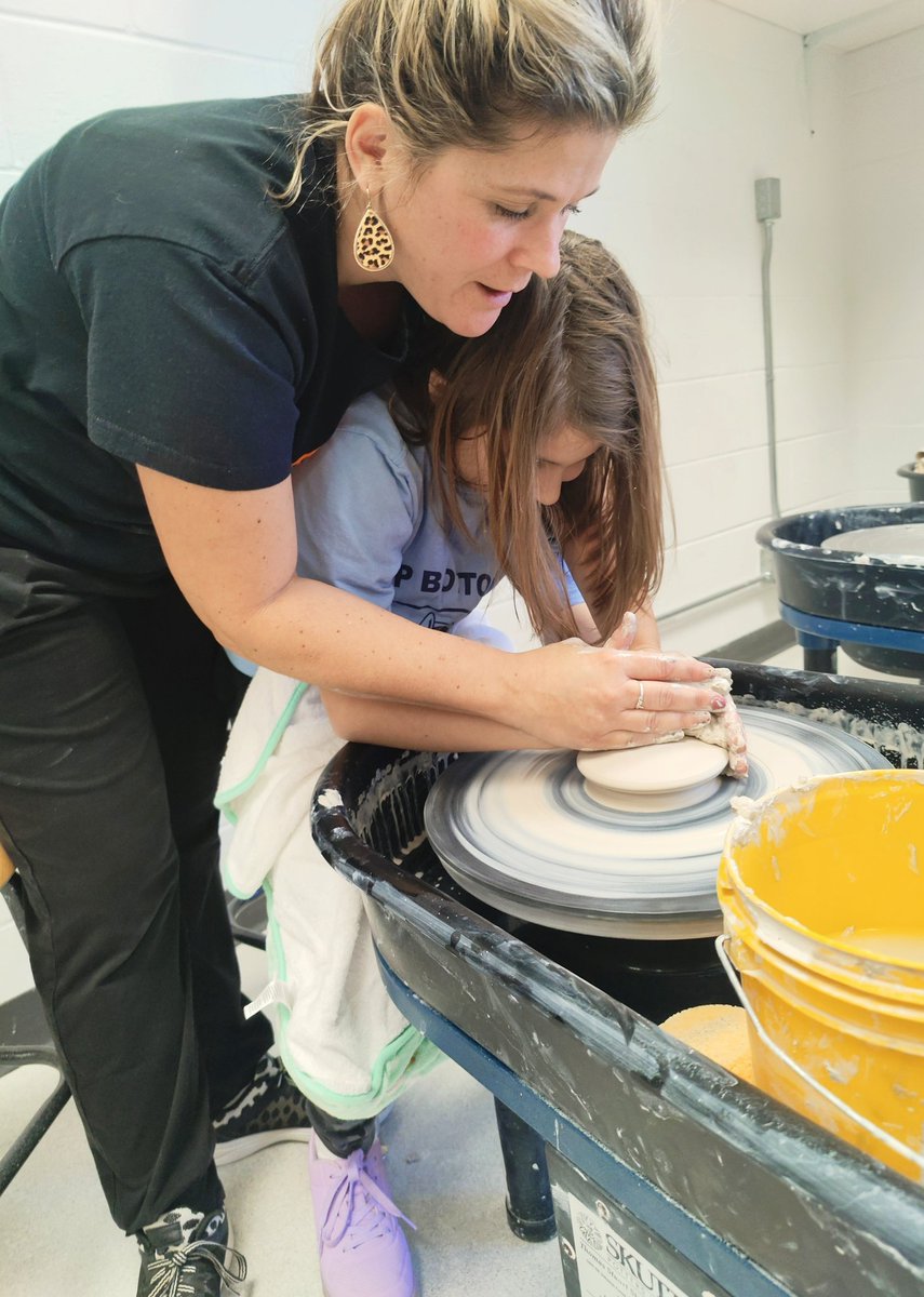 Teaching my oldest the wheel at BHS Take Your Children to Work Day. #BHS #OneBarnegat #BarnegatInspires