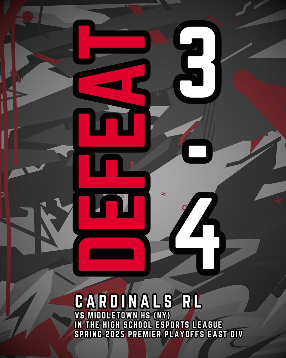 After a hard fought seven game series, Cardinals RL fall in the #HSEL Spring 2025 Premier Grand Finals, earning 2nd place - ggwp to Middletown HS (NY). Thank you for supporting our run during the regular season and playoffs; we're focused on getting the trophy at Nationals!