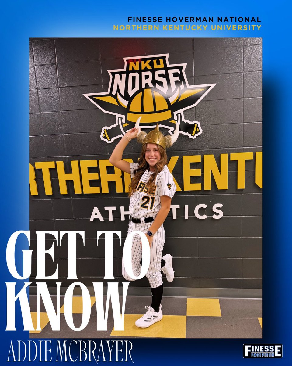 FinesseOrg's tweet photo. 𝙂𝙚𝙩 𝙩𝙤 𝙆𝙣𝙤𝙬: 𝘼𝙙𝙙𝙞𝙚 𝙈𝙘𝘽𝙧𝙖𝙮𝙚𝙧 @AddisonMcbrayer 

A true competitor and loyal teammate, McBrayer is excited to play at the next level. @NKUNorseSB 

#FinesseFastpitch | #FinesseSoftball https://t.co/TPBFKoTlmq