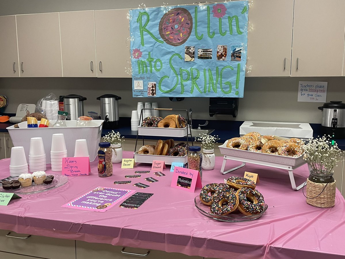 Sardis Elementary School (@sardisesnc) on Twitter photo Thank you to our Room Temperature Committee for keeping morale high as staff โRolled into Spring!โ It was all coffee and donuts to get the day going! All donuts were donated by Autentica bakery in Monroe! ๐๐ฉ <a href="/kellylmarks54/">Kelly Frycz</a> <a href="/AGHoulihan/">Andrew G. Houlihan</a> <a href="/UCPSNC/">Union County Public Schools</a> <a href="/boatcandice/">Candice Boatright</a> Thank you to our Room Temperature Committee for keeping morale high as staff โRolled into Spring!โ It was all coffee and donuts to get the day going! All donuts were donated by Autentica bakery in Monroe! ๐๐ฉ <a href="/kellylmarks54/">Kelly Frycz</a> <a href="/AGHoulihan/">Andrew G. Houlihan</a> <a href="/UCPSNC/">Union County Public Schools</a> <a href="/boatcandice/">Candice Boatright</a>