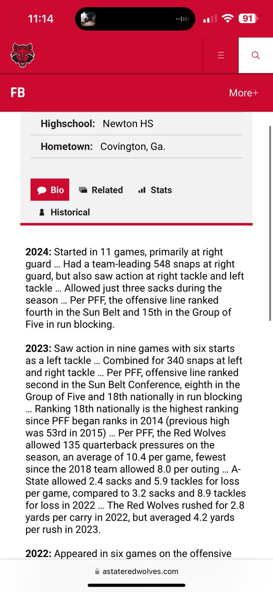 888 Game Reps played Been repped at every position on the  Offensive Line