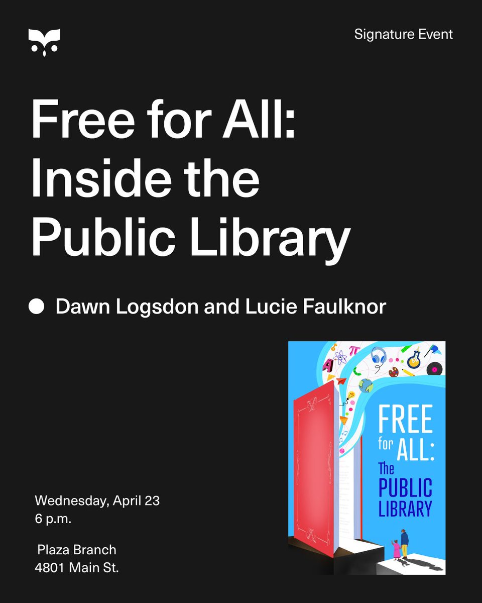 KCLibrary's tweet image. A public library’s mission is simple but powerful: to be a place anyone can enter, free of charge, and encounter a universe of ideas and resources.

In this screening of a new documentary, Free for All: Inside the Public Library, filmmakers Dawn Logsdon and Lucie Faulknor explore…