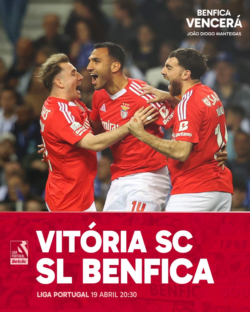 BenficaVencera's tweet image. Amanhã o Sport Lisboa e Benfica entrará em campo para conquistar mais 3 pontos.

Unidos, focados e prontos para lutar até ao fim, com o apoio dos nossos adeptos em Guimarães!

#BenficaVencerá #Rumoao39