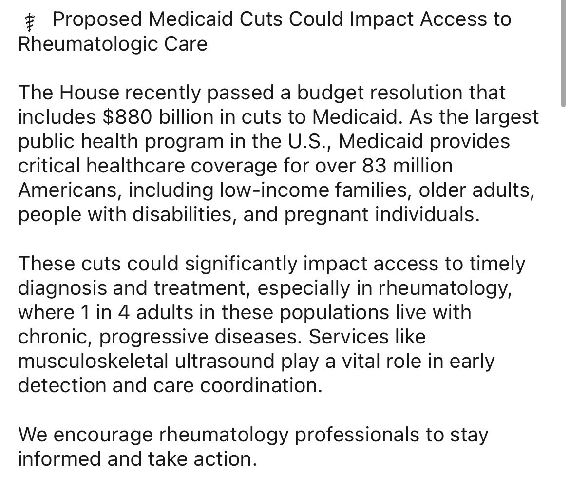 USSONAR (@ussonar_rh) on Twitter photo Visit the <a href="/ACRheum/">American College of Rheumatology</a> advocacy page to contact your representatives:
rheum.app.sparkinfluence.net/protectmedicai…
#healthcare #healthpolicy #rheumatology #medicaid Visit the <a href="/ACRheum/">American College of Rheumatology</a> advocacy page to contact your representatives:
rheum.app.sparkinfluence.net/protectmedicai…
#healthcare #healthpolicy #rheumatology #medicaid