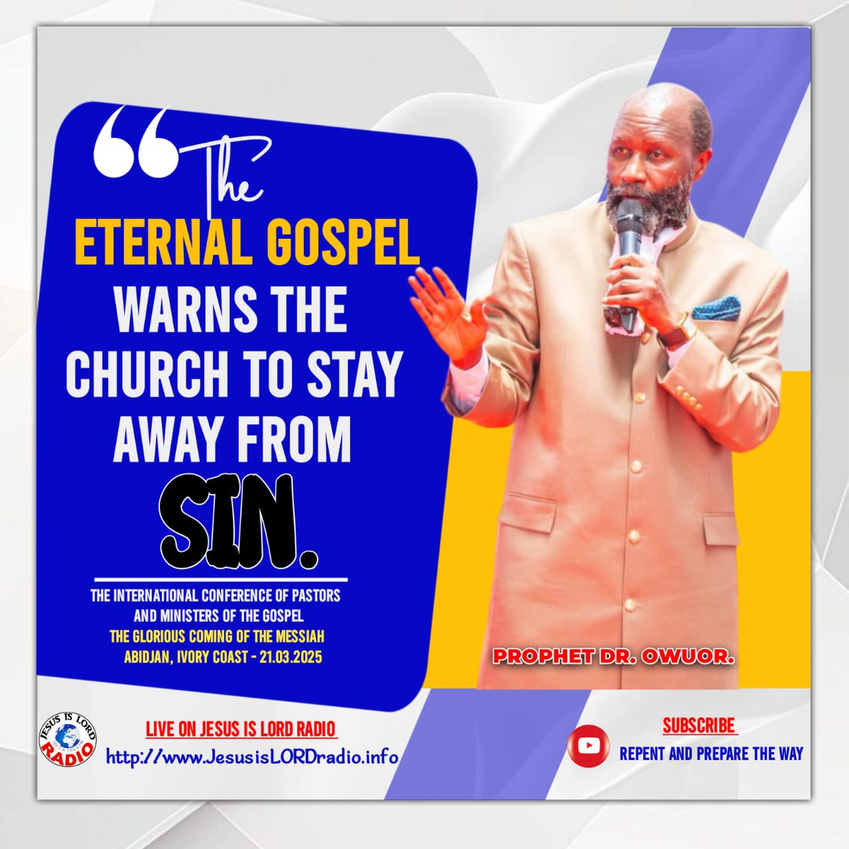 abrahamWafula84's tweet photo. The hour of holiness is now. The Messiah is coming .  #PortugalWordExpo https://t.co/mlqtR87jy3