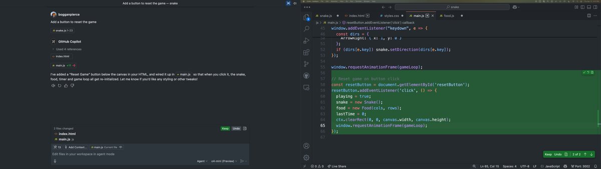 Pierce Boggan (@pierceboggan) on Twitter photo In the lastest <a href="/code/">Visual Studio Code</a> Insiders, you can now pop out Chat to its own window. Huge for my agent mode workflow. In the lastest <a href="/code/">Visual Studio Code</a> Insiders, you can now pop out Chat to its own window. Huge for my agent mode workflow.