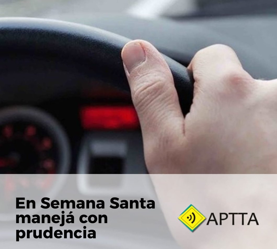 ⚠️En esta Semana Santa manejá con precaución en rutas, calles y avenidas.  🐰 ❤️ 

🙏No conviertas la Pascua en un calvario para vos ni para nadie.

Es un mensaje de #APTTA #PeriodistaDeTransito