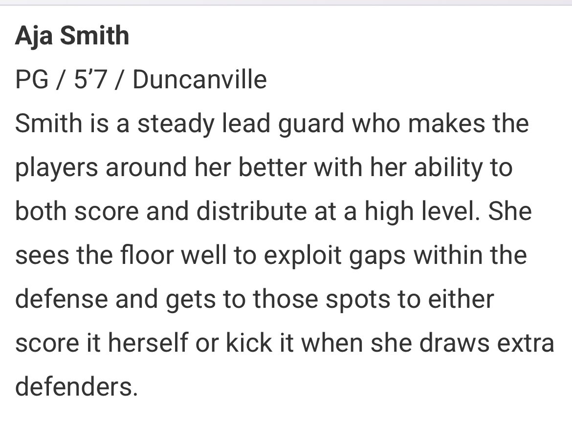 Aja Smith (@aja_hoops) on Twitter photo Thank you for the write up!! <a href="/JrAllStarBB/">Jr. All-Star Girls Basketball</a> Thank you for the write up!! <a href="/JrAllStarBB/">Jr. All-Star Girls Basketball</a>