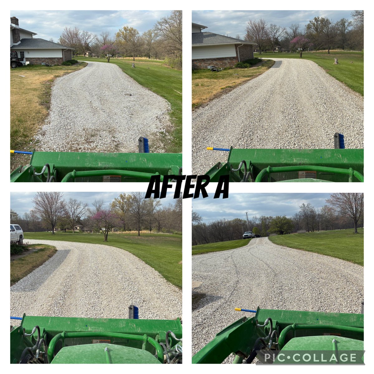 kostertsd's tweet photo. This driveway had a great transformation. I torched the weeds in the center of the driveway &amp; the extra car parking area by the house. I’m sure those dandelions &amp; other weeds we pulled out will eventually grow in new places, but now they have a fighting chance to weed new ones! https://t.co/zzhNq0eBCV