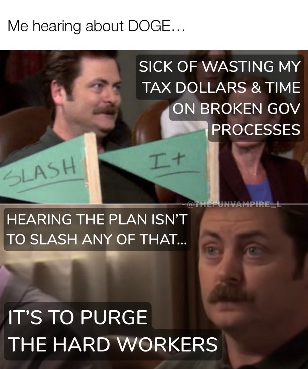 I was all for real efficiency, meticulous change to weed out problems; sadly all I’ve seen is rushed knee-jerk reactions that have resulted in one size fits all solutions, all provided by the mythical good idea fairy…

#efficiency #doge #government