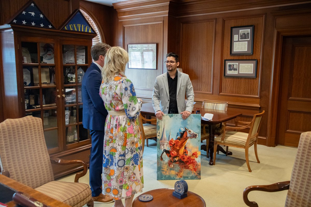 Our New Kentucky Home is a welcoming place where people can pursue their dreams and live good lives. That spirit is captured in this year's official Governor's Derby Celebration Poster, created by artist Humberto Lahera whose story will inspire us all.