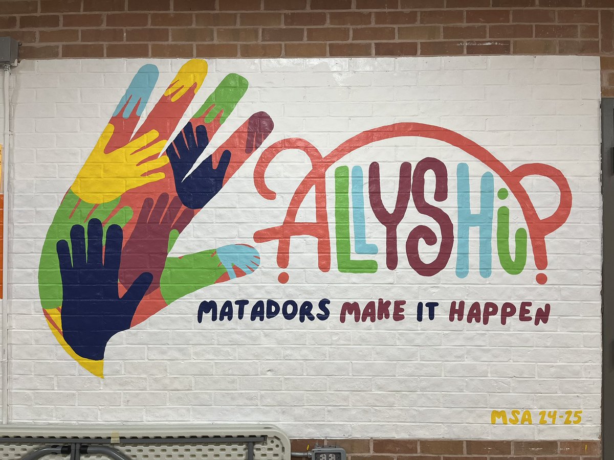 Murchison Matadors (@murchisonmats) on Twitter photo Our wonderful Matador SEL Ambassadors have completed the mural by the counseling office!
What beautiful project to represent one of Murchison’s values 🧡💛🤍
<a href="/AisdMiddle/">AISD Middle Schools Office</a> <a href="/AngelWilson36/">Angel Wilson, Ed.D.</a> Our wonderful Matador SEL Ambassadors have completed the mural by the counseling office!
What beautiful project to represent one of Murchison’s values 🧡💛🤍
<a href="/AisdMiddle/">AISD Middle Schools Office</a> <a href="/AngelWilson36/">Angel Wilson, Ed.D.</a>