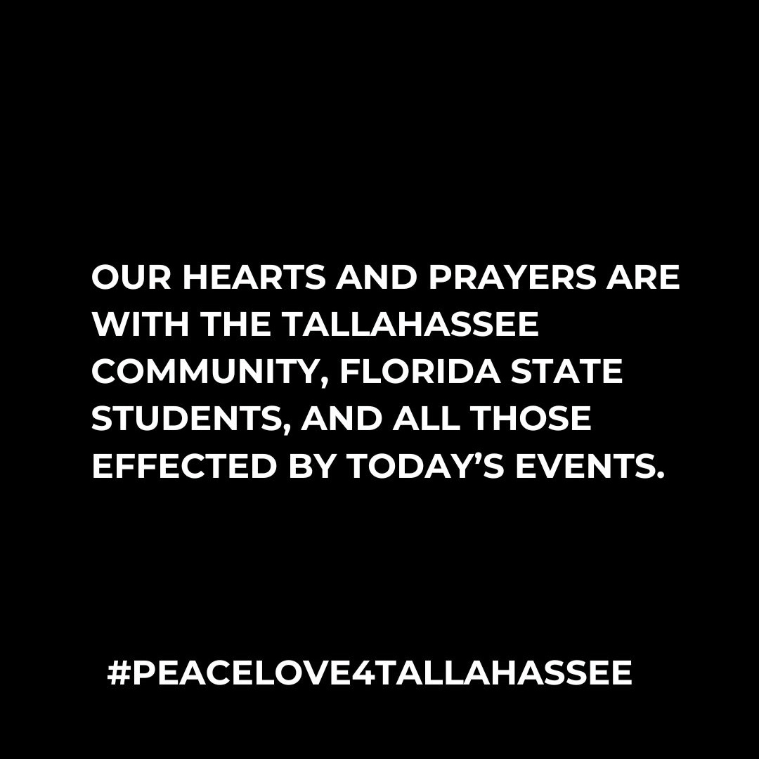 Tallahassee, we are with you. 
#PeaceLove4Tallahassee 

Our Tallahassee Smokehouse will remain open today with regular busnienss hours. We are not accepting delivery orders at this time. Thank you for your understanding.