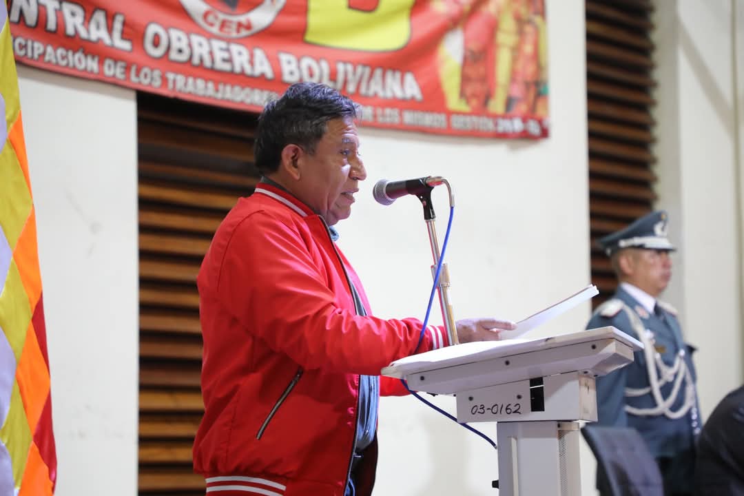 LaramaDavid's tweet photo. Hemos participado del aniversario 73 de la Central Obrera Boliviana (COB), donde hemos destacado su rol fundamental en la construcción del Estado Plurinacional, actuando como columna vertebral de la resistencia popular y como conciencia de clase organizada. https://t.co/I0gNaKicsn