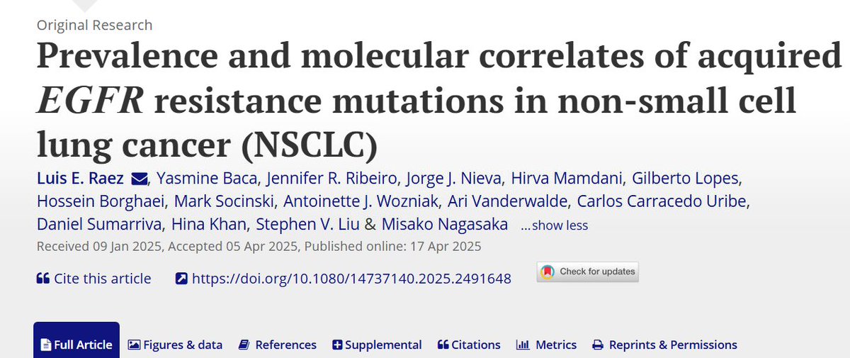LuisRaezMD's tweet image. We are publishing EGFR resistant tumor data here after profiling more than 45,000 tumors, the documentation of the prevalence of resistance mutations (718,721,797 etc.) is very important however we need to increase awareness to repeat molecular profiling after TKI failure to have…