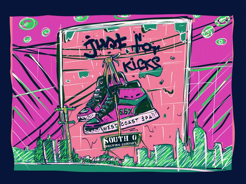 NEW RELEASE - JUST FOR KICKS

West Coast IPA 6.6%

Featuring NZ Cascade, Vista &amp; a secret lot Simcoe, Just For Kicks is a dank bomb! Think Wedding Cake, Lavender Gem grapefruit, tangelo, earthy white grape, and Merdeka limes. Super clean and crisp