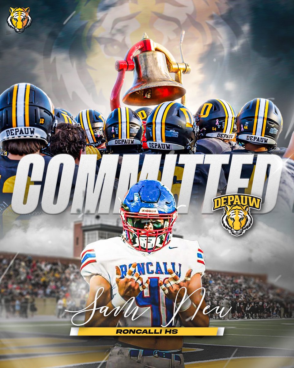 Sam Neu (@samneu6) on Twitter photo I am blessed to announce my commitment to <a href="/DePauwTigersFB/">DePauw Football</a> . I want to thank God, my family, coaches, and teammates. Couldn’t have done it without all the love and support from everyone. Thank you to <a href="/Coach_McElwain/">Ryan McElwain</a> and <a href="/qbdietz/">Brett Dietz</a> Excited to wear BLACK and GOLD and become a Tiger. I am blessed to announce my commitment to <a href="/DePauwTigersFB/">DePauw Football</a> . I want to thank God, my family, coaches, and teammates. Couldn’t have done it without all the love and support from everyone. Thank you to <a href="/Coach_McElwain/">Ryan McElwain</a> and <a href="/qbdietz/">Brett Dietz</a> Excited to wear BLACK and GOLD and become a Tiger.