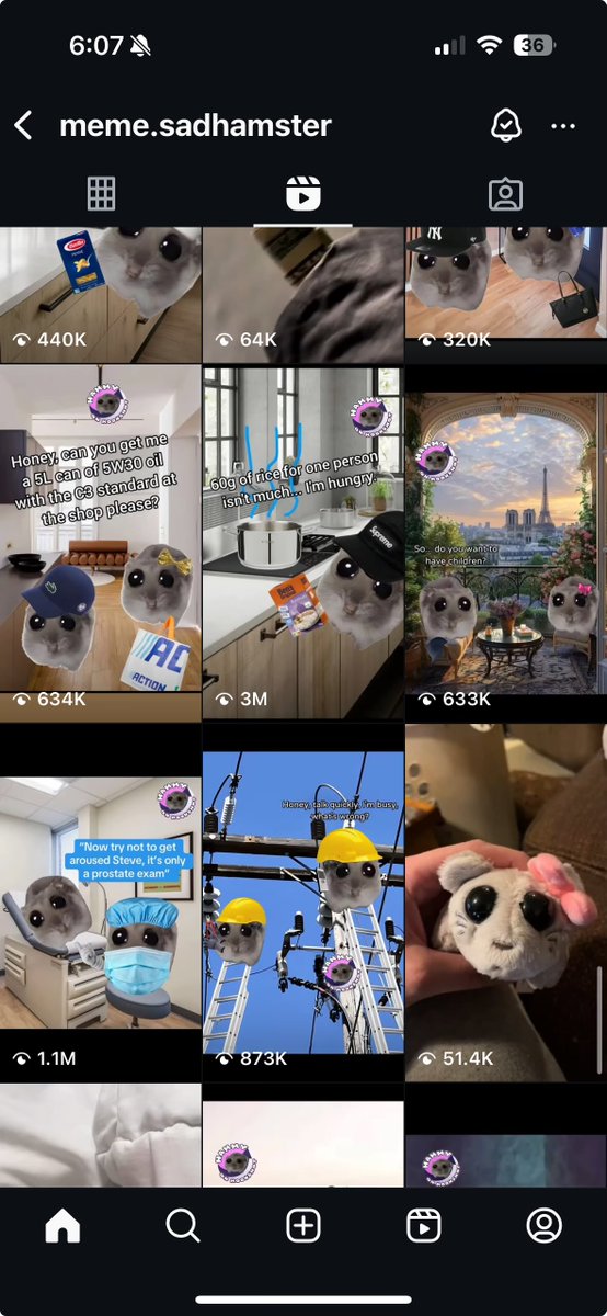 $HAMMY still posting daily and getting millions of views and that’s just one page 

Reversal soon I feel it in my balls