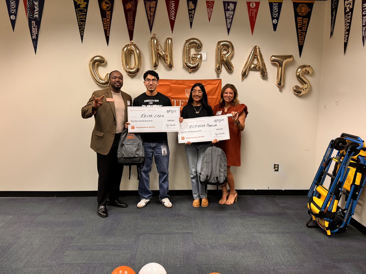 SBMTownview's tweet photo. UT Impact Scholarship awarded to not 1 but 2 Townview Business students! Congratulations Estrella Garcia &amp; Erick Lara.#StandingonBusiness @MJJackson1906 @ksbm_tvt @dallasschools @townviewlibrary @DallasISDSupt https://t.co/yyLYHV5gVT
